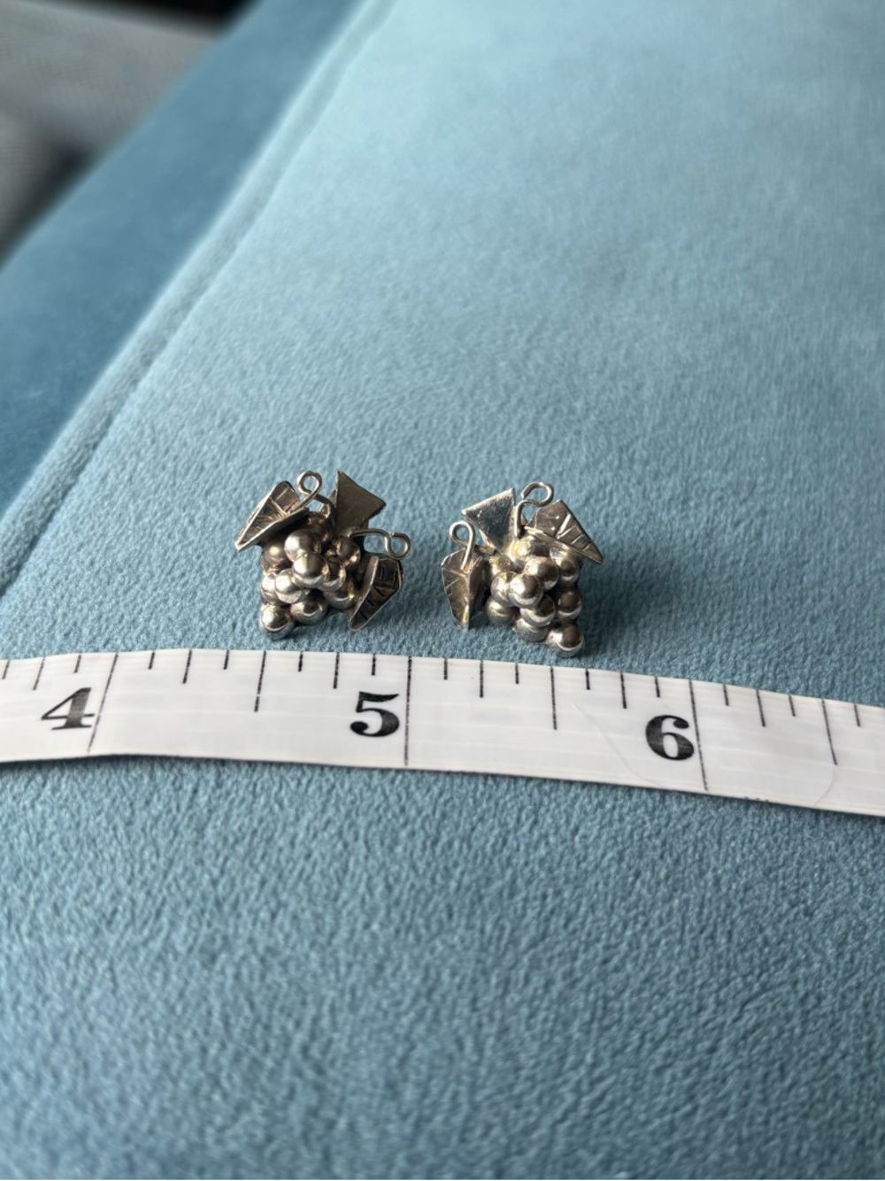 Vintage Mexican Sterling Silver Grape Cluster Earrings